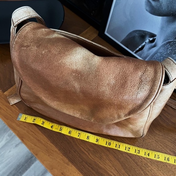 100% GENUINE LEATHER RESTORED VINTAGE 1960s MESSENGER BAG - Picture 6 of 8